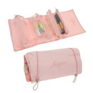 4 in 1 Detachable Travel Waterproof Durable Makeup Bag with Compartments Pink
